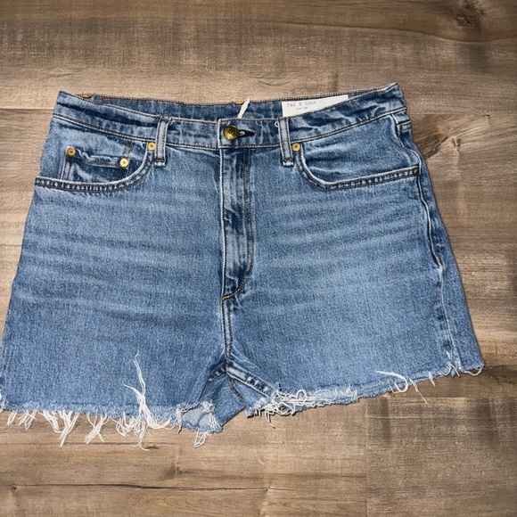 rag & bone Pants - Rag & Bone Wren High-Rise Slim Straight Denim Cut Off Shorts Size 31